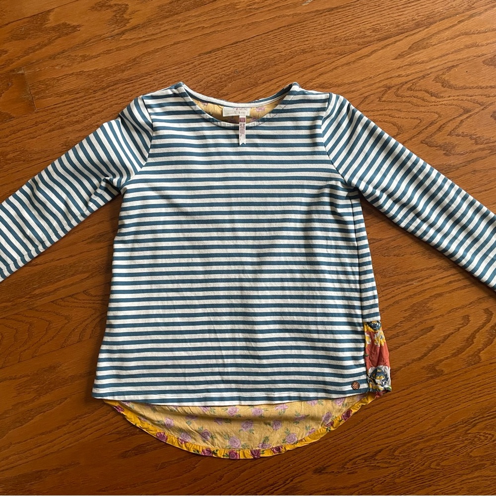 Matilda Jane Blue and White Striped Long Sleeve Tee